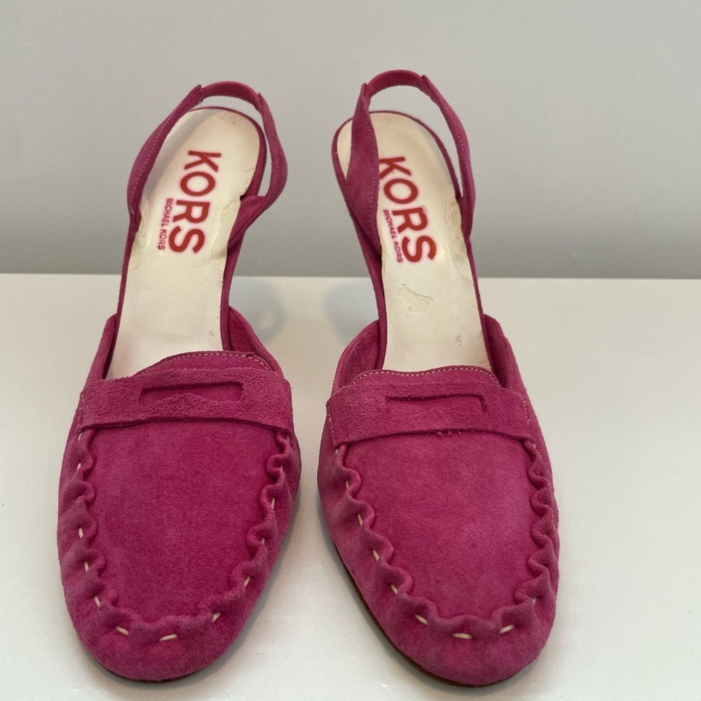 Michael Kors suede pink heels size 8 preloved